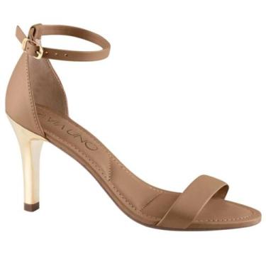 Imagem de Sandalia via uno salto fino fivela ref 873002ssbvv feminino, Marrom, 3