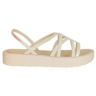 Imagem de Sandália Ipanema Feminina Tiras Plataforma Bege Rosa, Bege, Bege, Rosa