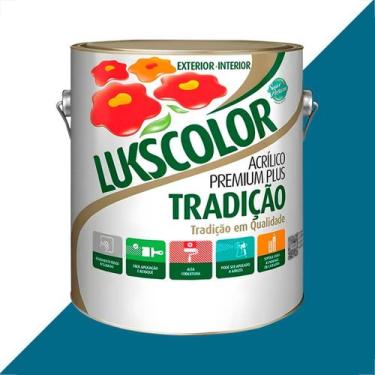 Imagem de Tinta latex lukscolor tradicao acrilico fosco 3600ml azul