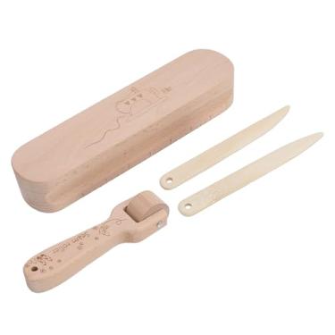 Imagem de Clapper de Alfaiate de Madeira de Faia, Costuras da Prensa Dobras Dobra a Ferramenta de Achatamento de Costura Finamente Polida Com As Extremidades Redondas Slots Laterais de