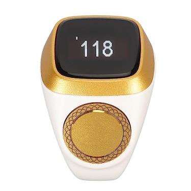 Imagem de Dedo eletrônico inteligente de 18 mm com lembrete de vibração, tela digital de 1,2 cm, longo tempo de espera para cálculo de frequência de canto (branco)