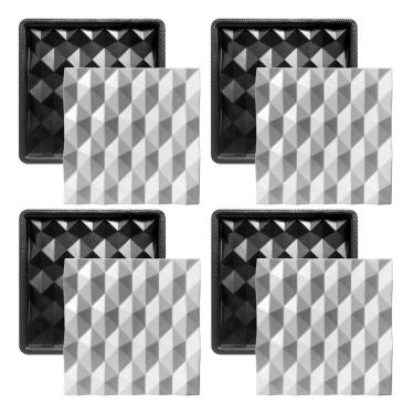 Imagem de Kit 4 Formas 3d Abs - Hexágonos 30x30 cm Placa Gesso Cimento 1.5mm