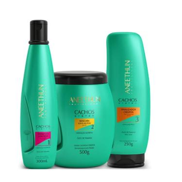 Imagem de Aneethun Cachos Shampoo 300ml + Máscara 500g + Finalizador Crespos 250g