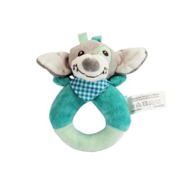 Imagem de Pelúcia Chocalho Oval Cachorrinho Azul com Apito e Toque Suave - Germa
