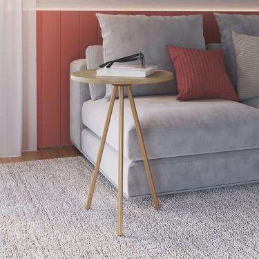 Imagem de Mesa Lateral Redonda Baixa Industrial Artesano