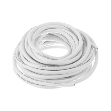 Imagem de Hihaha Fio de terra elétrico automotivo fio de alimentação 30FT branco TC 1 peça 16AWG 2 condutores totalmente isolados e revestimento de toque macio universal