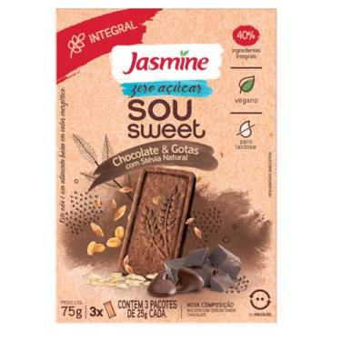 Imagem de Jasmine Sou Sweet Chocolate com Gotas Integral Zero Açúcar 75g
