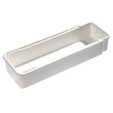 Imagem de YUANQIZHU Organizador de canudo expansível para armário, organizador de gaveta profunda, organizador de armário de cozinha, adequado para canudo longo Stanley (branco)