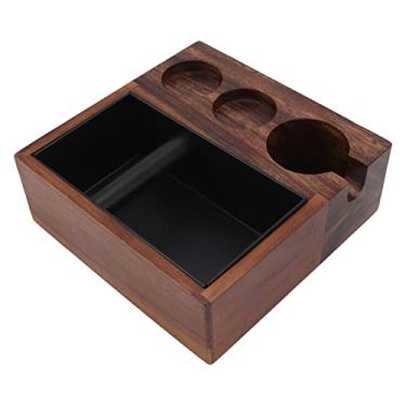 Imagem de Yctze Wooden Black Walnut Coffee Telder Stand, 58mm 4 Em 1 Espresso Com Caixa de Batida, Acessório de 51 Mm de Aço Inoxidável para a Máquina de café da Cozinha Em Casa