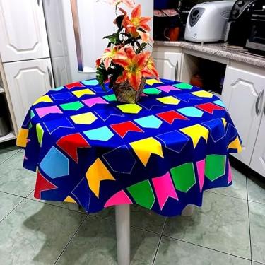 Imagem de Toalha Mesa de TNT Estampada Redonda 1,35 Diâmetro- 5 Uni Festa Junina Bandeirinhas Neon