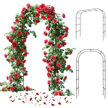 Imagem de SIUING Arco De Jardim Metal - Suporte Para Cenário Casamento, Caramanchão Jardim: 47,2 (L) × 94,5 (A) Polegadas, Plantas Trepadeiras Ao Ar Livre, Festa, Quintal, Gramado