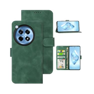 Imagem de Eastcoo Capa carteira flip para OnePlus 12R 5G, [3 compartimentos para cartão] [Função de suporte] Capa protetora de couro PU à prova de choque para OnePlus 12R 5G 2024, verde