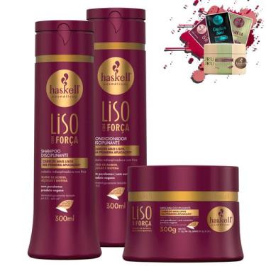 Imagem de Kit Haskell Liso Com Força Sh Cond 300ml Mascara 250g