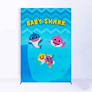 Imagem de Painel de Festa Lateral com Forro Baby Shark - Fera Print