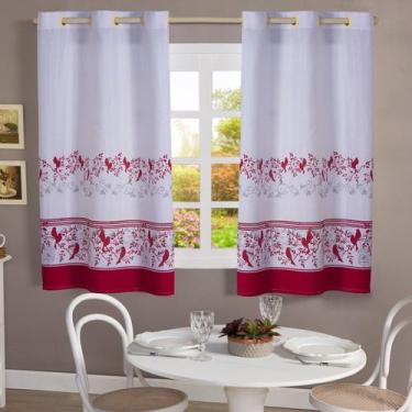 Imagem de Cortina Cozinha Tecido Linhão Estampada 2,20 x 1,40 Janela - CACÁ ENXO