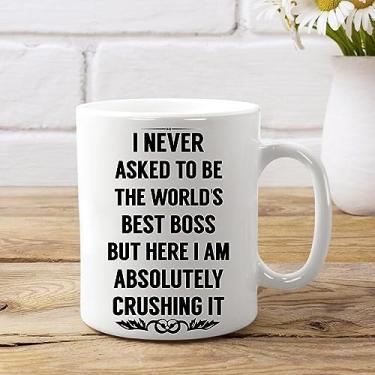 Imagem de Bioprocess Caneca de café BOSS - Best Boss Presentes de Natal para homens, mulheres - Caneca de café engraçada de 325 ml, ideia de presente para homens