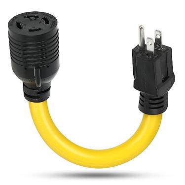 Imagem de Fepinc Cabo Adaptador De Tomada Macho 5-15 Para Tomada Fêmea L14-30 Com Trava, 12 Polegadas