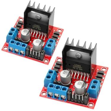 Imagem de DOCOLL Placa Controladora De Acionamento De Motor L298N, Módulo De Controle E Acionamento De Motor De Passo De Ponte H Dupla Dc Para Arduino Smart Car Power Uno Mega R3 Mega2560 Com 2 Peças