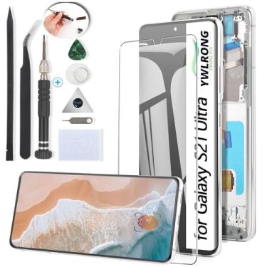 Imagem de Tela para Samsung Galaxy S21 Ultra 5G OLED tela de substituição LCD Touch Screen digitalizador para Samsung S21 Ultra G998U com ferramentas (com moldura preta)