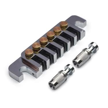 Imagem de Myles Music Shop Ponte traseira de guitarra Chrome Vintage 70's TP-6 com parafusos de ajuste fino de latão para Les Paul LP SG, peças de reposição, metal de alta qualidade, MU2377-3