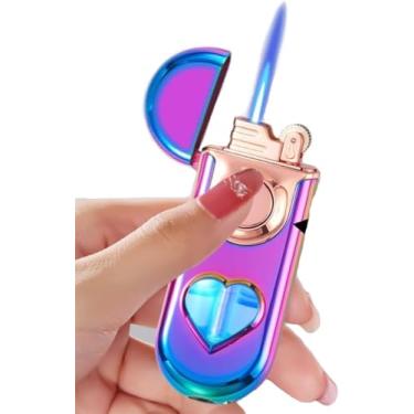 Imagem de Bsdurable Isqueiro Jet Torch Isqueiro À Prova De Vento Design Moderno Presente, Embalagem Bonita, Isqueiro De Butano Recarregável (Gás Butano Não Incluído) (Rosa Vermelho)