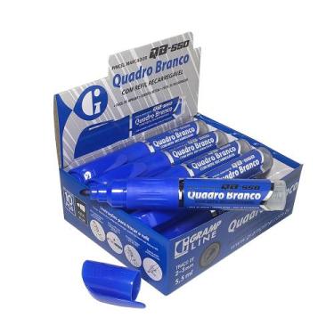 Imagem de Pincel Marcador Quadro Branco QB550 GrampLine 10 Unidades, Azul