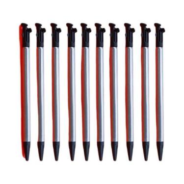 Imagem de 10 Canetas Stylus Metálicas Telescópicas para Nintendo 2DS/3DS/DS - To
