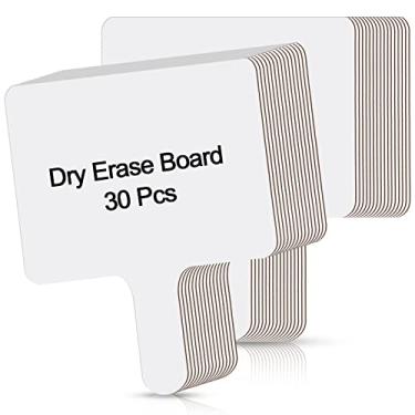 Imagem de 30 peças de raquete apagável a seco, dois lados, pequenos quadros brancos, leilões, leilão, placas, leilão, portátil, para sala de aula, alunos, crianças, licitações, atividades de pontuação (quadrado)