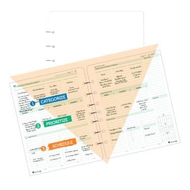 Imagem de Planner Pad Organizador de 12 meses de funil de folha solta de 7 furos, julho de 2025 a junho de 2026 / ano acadêmico, tinta verde macia, 16 x 21 cm