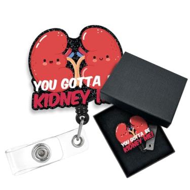 Imagem de Cusrtyh Carretel retrátil de crachá You Gotta Be Kidney Me Enfermeira renal engraçada com clipe jacaré, presentes para médicos nefrologistas, enfermeiras, urologistas, diálise de urologia