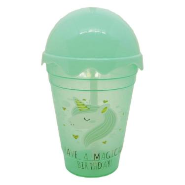 Imagem de Copo Twister Shake Unicórnio 450 Ml Wincy Tampa E Canudo
