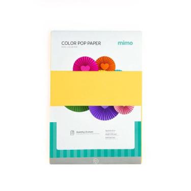 Imagem de Papel Color Pop Laranja Fluorescente Mimo - A4 - 180 g - 25 fls