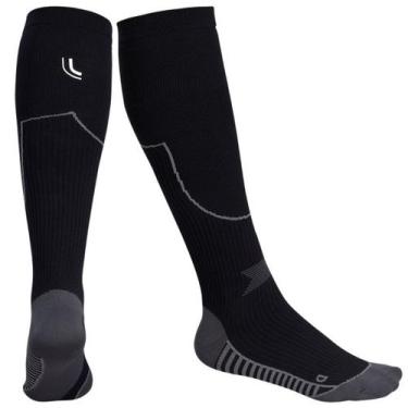 Imagem de Kit 2 Pares Meia de Compressão Lupo Emana 3/4 Longa Corrida, Preto, 33