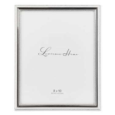 Imagem de Lawrence Frames 510780 Moldura de metal 8x10 prata-placa com contas delicadas