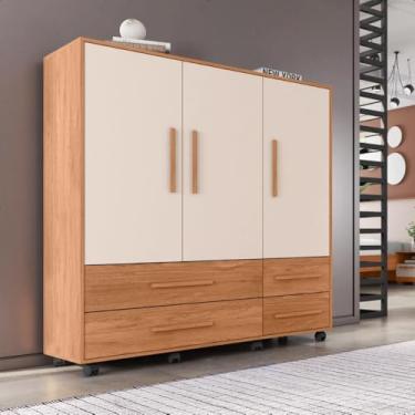 Imagem de Cômoda 3 Portas 4 Gavetas Seth Marrom Caemmun