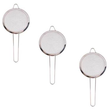 Imagem de Kit 3 Peneira de Inox 10cm com Cabo Preparos na Cozinha Coar - Wincy C