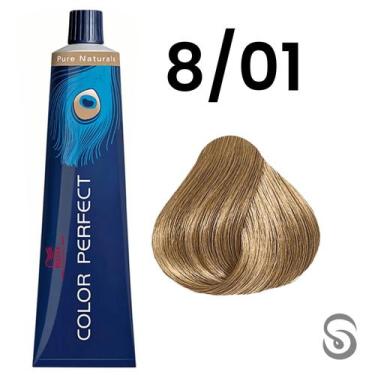 Imagem de Wella Perfect Color 8/01 Louro Claro Natural Acinzentado Pure Naturals