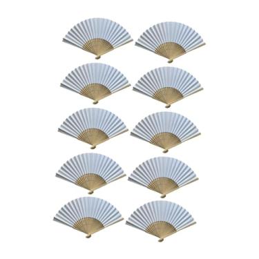 Imagem de UGPLM 10x Leques de casamento portáteis dobráveis ​​de papel para adereços de palco e performance