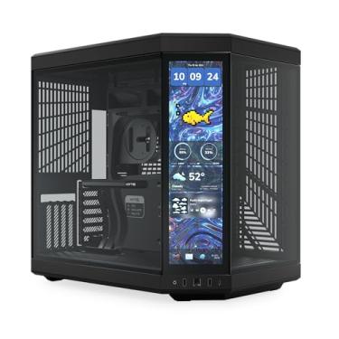 Imagem de Hyte Y70 Touch Infinite Pitch Gabinete Gamer Mid Tower, Tela Touch LCD 4K 14,1", Vidro Temperado, Preto
