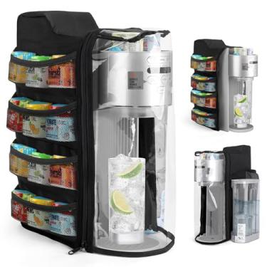 Imagem de Capa protetora contra poeira para Ninja Thirsti Soda Maker WC2002, acessórios de capa de máquina de refrigerante para sistema de bebida Ninja Thirsty, bolsos extras comporta 12 cápsulas de sabor