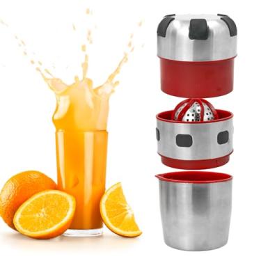 Imagem de Espremedor Multifuncional Amassador Cortador de Frutas e Verduras Manual Aço Inox Vermelho