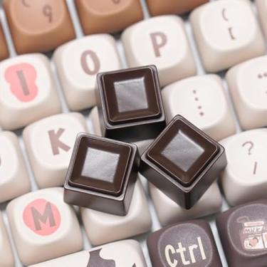 Imagem de ULTRAEQUIP Teclas artesanais em forma de chocolate 1U teclas de resina feitas à mão para teclado mecânico (tipo A)
