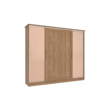 Imagem de Guarda Roupa Casal 4 Portas de Correr e 4 Gavetas N565 Flex Nogueira/Macadamia ou Verde - Kappesberg