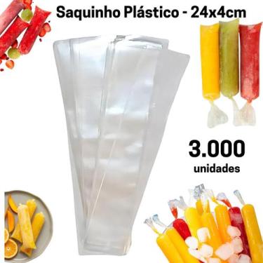 Imagem de Saquinho Para Geladinho com 3.000 unidades Gourmet Gelinho 4x24cm - SE