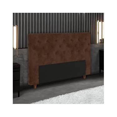 Imagem de Cabeceira para Cama Box King Size Portobel Marcela com Revestimento em Suede