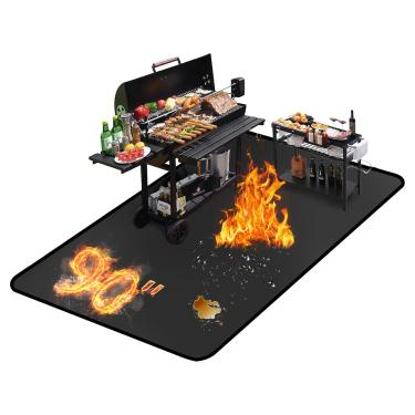 Imagem de Tapete sob a grelha de 224 x 122 cm serve para Blackstone 71 cm e 91,4 cm Tapete de chapa para Blackstone, tapete de grelha para churrasqueira, tapetes de churrasco para grelhar para proteger o deck
