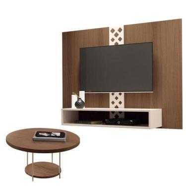 Imagem de Painel para TV Home Suspenso Form com Mesa de Centro Sky Castanho Off 