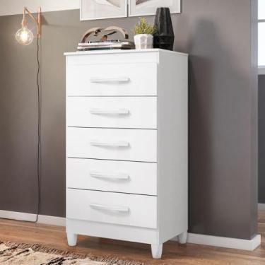 Imagem de Comoda Milady 5 Gavetas Branco - CASA H