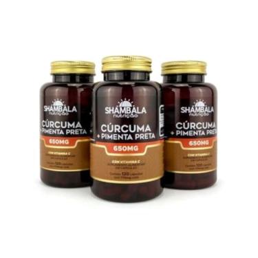 Imagem de Cúrcuma 650Mg 360 Cápsulas 3 frascos Com 120 Cápsuals De Cúrcuma Com Pimenta Preta E Vitamina C