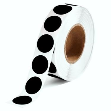 Imagem de 1000 peças de adesivos redondos pretos 1/2 polegada coloridos círculos adesivos pequenos etiquetas de código para escritório, loja, quintal, venda, casa, sala de aula, marcação (preto)